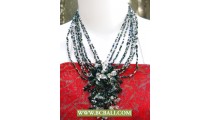 Black and White Beaded mix Stone Necklaces Chockers Fashion